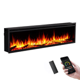 LegendFlame 72" W Smart Wall Mount & in Wall Recessed Electric Fireplace Insert, Heater 750W/1500W, Multi Colors of Flame & Fuel Bed, Alexa/Google Assistant Enabled