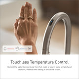 Moen Weymouth Brushed Gold Smart Faucet Touchless Pull-Down Sprayer Kitchen Faucet with Voice and Motion Control, S73004EV2BG
