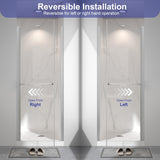 EASYWORC Frameless Pivot Shower Door 32"-34" W x 72" H, Swing Shower Glass Doors with Nano Explosion-Proof Film Tempered Glass 1/4"(6mm) Reversible Installtion, Brushed Nickel Finish