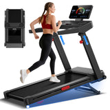 LONTEK Treadmill with Auto 20% Incline, Treadmills for Home, Portable Treadmill with 400lb Capacity Weight, 3.5HP Quiet Running Machine with Adjustable Handle Height, 42.5"× 16.2" Widen Running Area