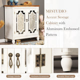 MFSTUDIO Wood Accent Cabinet with Doors, Entryway Storage Buffet Cabinets