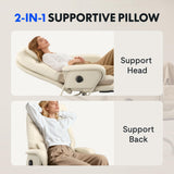 FLEXISPOT 2-in-1 Chaise Lounge Chair Indoor with Wheels Footrest 90-165° Reclining Lumbar Support