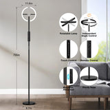 PreeOtti Floor Lamps for Living Room, 40W/2400LM Rotatable LED Floor Lamp with Touch & Remote Control, 70" Tall Standing Lamp Stepless Dimmable, Modern Torchiere Corner Lamp for Bedroom, Office