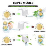 Terapaton RV Bidet for Camper Toilet, Non-Electric Toilet Sprayer Attachment with Dual Nozzles, Adjustable Pressure, Front/Rear/Self Cleaning, Upgrade for Trailer, Motorhome, RV Bathroom (Bamboo Knob)