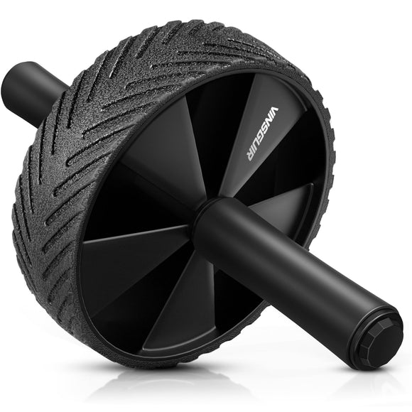 Vinsguir Ab Roller Wheel - Ab Workout Equipment for Difficult Abdominal & Core Strength Training, Home Gym Fitness Equipment, Exercise Wheel for Men Women (Black) VINSGUIR