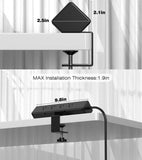 VILONG Desk Clamp Power Strip, Edge Mount, 8AC, 8USB (4 USB-C), 1200J