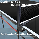 8ft Mid-Size Ping Pong Table, Foldable Table Tennis Table with Net, 2 Table Tennis Paddles and 3 Balls for Indoor/Outdoor, Black