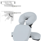 EarthLite Portable Massage Chair Avila II - Premium, Highly Adjustable, Foldable Spa/Tattoo Chair incl. Rolling Carry Case, Sterling
