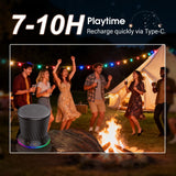 Rotary Bluetooth Shower Speaker with RGB Lights, IPX5 Waterproof Portable Speaker with Suction Cup, Deep Bass Mini Bluetooth 5.3 Speaker with Built-in Mic, 8H Playtime for Bathroom, Pool & Travel