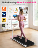 Foldable Treadmill with Incline, Compact Walking Pad Treadmill with Safety Handle Bar, 3.0HP Quiet Under Desk Treadmills