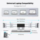 AboveTEK Laptop Locking Station, Premium Aluminum MacBook Security Lock with High-Security Copper Cylinder, Anti-Theft Computer Lock for All 11"-17" No-Slot Notebooks, Non-Slip Base for Public Spaces