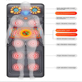 Full Body Massage Mat with Heat Multi-Functional Vibrating Massage Mattress PadFull Body Massager Cushion for Relieving Back Lumbar Leg Pain Massage Cushion,N