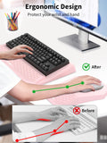 3-in-1 Ergonomic Keyboard Stand with Wrist Rest & Mouse Pad Set, Pink
