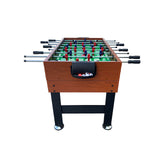 KICK Trilogy 55" 3-in-1 Multi Game Table (Brown) – Indoor Table Soccer, Foosball, Pool & Air Hockey Combo with Counterbalanced Men & Full Accessories