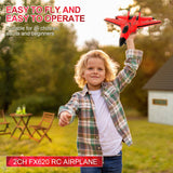Beffkkip RC Airplane 2CH RC Plane 2.4GHz Remote Control Plane RTF SU35 RC Jet Easy to Fly FX620 Airplane Toys rc Planes for Adults, Kids and Beginner with Night Lights（Red）