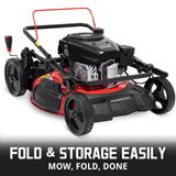 PowerSmart Gas Lawn Mower 21-Inch 144cc OHV Engine 3-in-1 Push Mower with Bagging