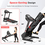Winfita Treadmills with 0-15% Auto Incline for Home, Folding Treadmill with 300 lbs Capacity, 10 MPH Speed, 50'' x 18'' Wide Belt, APP,64 Programs, Pulse Monitor, BMI Detector for Home Use