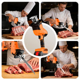 950W Brushless Motor Electric Meat and Bone Saw, with（2 × 3600mAh Battery 6 Upgraded Blades）Handheld Butchering Tool - Home Butcher Saw Kit with 1 toolbox