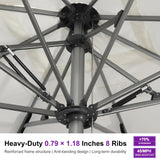 PURPLE LEAF Umbrella 13' x 13' Commercial Semi Auto Lift, White