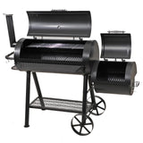 GREEN PARTY Offset Smoker Charcoal Grills with 37 Inch Cook Chamber, Barrel Smoker and Charcoal Grill Combo, 941 Sq. In. Space Barrel Smoker Grill for Outdoor BBQ Patio Backyard Cooking