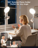 7" Ring Light with Stand for Desk, 30 Modes for Video Conference Lighting