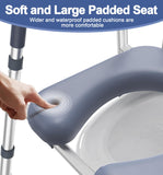 Toilet Seat with Handles & Padded Seat, Adjustable Height & Width HOMLAND