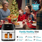 DEIME Air Fryer 6.2 QT Oilless 1500W Large Capacity Oven Air Fryers Healthy Cooker with 10 Preset deime