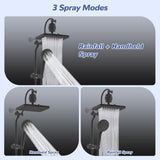 Hibbent 5-spray Filtered Rainfall Shower Head Combo, High Pressure 13'' Showerhead with 10 Spray Modes Handheld, All Metal 3 way Diverter Shower Arm, 71'' Hose and Holder, Oil-Rubbed Bronze