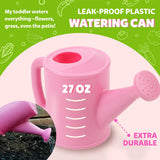 Pink Kids Gardening Tools - includes Sturdy Tote Bag, Watering Can, Gloves, Shovels, Garden Stakes