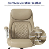 Nouhaus Ergonomic Office Chair Premium Microfiber Leather Adjustable Lumbar Support & Armrests, High Back Comfy Desk Gaming Chairs Executive Computer Swivel Chair Tilt Function(Posture,Taupe)