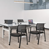 Stacking Office Chair with Wheels, Mesh Back Waiting Room Guest Chairs