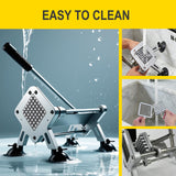 JXRLBHkuaj Professional French Fry Cutter, Heavy Duty Stainless Steel Potato Slicer with 1/2" & 3/8" Square Blades, Manual Veggie Cutter for Carrot/Cucumber/Onion, Commercial & Home Use, Silver JXR02