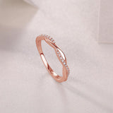 Oseew 0.25 carat Petite Twisted Vine Lab Grown Diamond Engagement Ring Engraving Text Promise Ring (rose gold) Stackable Bands and Wedding Rings