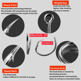 Circle Hooks Fishing Hooks 2X Strong 170PCS/Box|220PCS/Box Octopus Catfish Fish Bulk Fishing Hooks Set Saltwater Freshwater Gear Equipment#1 1/0 2/0 3/0 4/0 5/0 6/0 8/0(BLACK-170PCS)