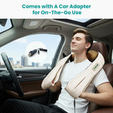 Nekteck Shiatsu Neck Massager with Heat for Pain Relief Deep Tissue, 2026 Upgraded 3D Back Shoulder Kneading Massage Pillow, Relaxation Gifts for Him Her Mom Dad Mother's Day, Beige (NOT Cordless)