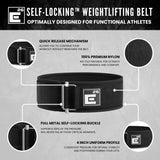 Element 26 Self-Locking Weight Lifting Belt - Premium Weightlifting Belt for Serious Functional Fitness, Weightlifting (X-Large, Black)