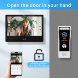 ANJIELO SMART Wired Video Intercom System,10 Inch Touch Monitor with 1080P HD Doorbell Camera,Apartment Door Phone Kit,Support Motion Detechtion RFID Card Unlocking for Home (2 doorbell + 4 Monitor)