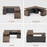 1" L-Shaped Electric Standing Desk with 5 Drawers, One-Piece Height Adjustable Executive Stand Up Desk