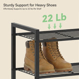 Nunsino Narrow Shoe Rack, 8-Tier Metal Shoe Organizer,Tall Shoe Shelf with Anti-Tip Strap, Max Holds 18 Pairs,Space Saving for Closet,Entryway,Black