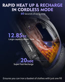 OMAIGA Cordless Steam Iron for Clothes, 1550W 2-in-1 Cordless and Corded Iron with Rapid Heat, Ceramic Soleplate, 3-Way Auto-Off, 12.85 oz Water Tank, Lavender