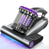 MayKing Mattress Vacuum Cleaner, 16kPa Pro Deep-Clean Bed Vacuum Cleaner with 33000 RPM/Min & 253.7nm UV-C Light, Handheld Vacuum with HEPA Filter, Ultrasonic & 149℉ Heat for Bed Sofa Crib, Model MV02
