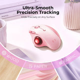 seenda Wireless Trackball Mouse, Ergonomic Bluetooth Rollerball Mouse,Pink