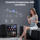 Wine Cooler, 12 Bottle/48 Can Beverage Refrigerator, Mini Fridge Glass Door with Adjustable Shelves Electactic