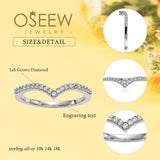 Oseew 0.35CT Lab Grown Diamond Wedding Band For womens Stackable Bands and Wedding Rings(yellow gold) Engraving text