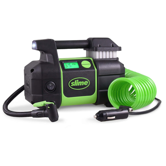 Slime 40063 Tire Inflator, Portable Car, SUV, 4x4 Air Compressor, Elite Heavy Duty, Inflate Right Automatic Shut Off Slime