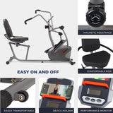 Sunny Health & Fitness Elliptical Recumbent Cardio Bike, Cross Trainer Cycle for Indoor Arm/Leg Home Exercise, Dual Stationary Handlebars Plus Easy Access Seat for Adults & Seniors w/App Connection Sunny Health & Fitness