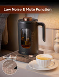 Electric Tea Kettle, INTASTING Glass Electric Kettle with tea Infuser and Precise knob temperature control, 1200W Fast Heating, BPA-Free, Easy to Clean, 1 Liter (Wood)
