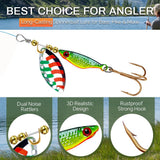 TB Tbuymax Fishing Spinner Baits for Freshwater and Saltwater, 10pcs Rooster Tail Fishing Lures & Spinning Spoons, Hard Metal Baits for Bass Trout Salmon with 2 Tackle Boxes