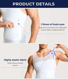 Men Body Shaper Slimming Vest Tight Tank Top Compression Shirt Tummy Control Underwear Moobs Binder (White, M)