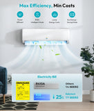 Rellytech Mini Split AC/Heating System - 11500 BTU Ductless Heat Pump Inverter Heating and Cooling, 17 SEER2 110V/115V Energy Efficient Air Conditioner Up to 550sq.ft, Pre-charged, Installation Kit
